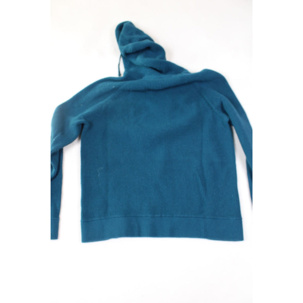 Michael Michael Kors Womens Blue Knit Hooded Sweater With MK Accents Size M