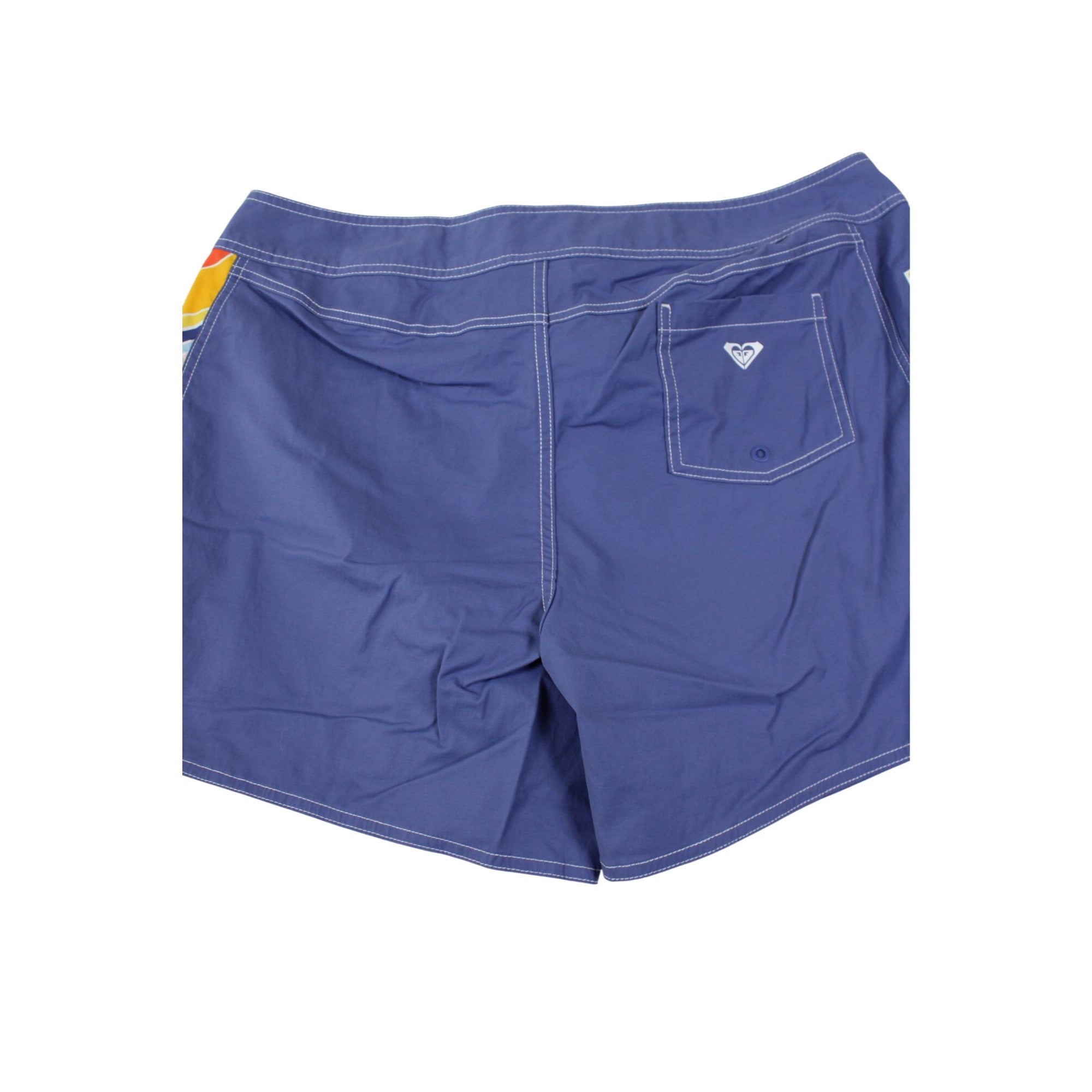 Roxy Womens Blue Board Shorts With Rainbow Side Design Size XXL