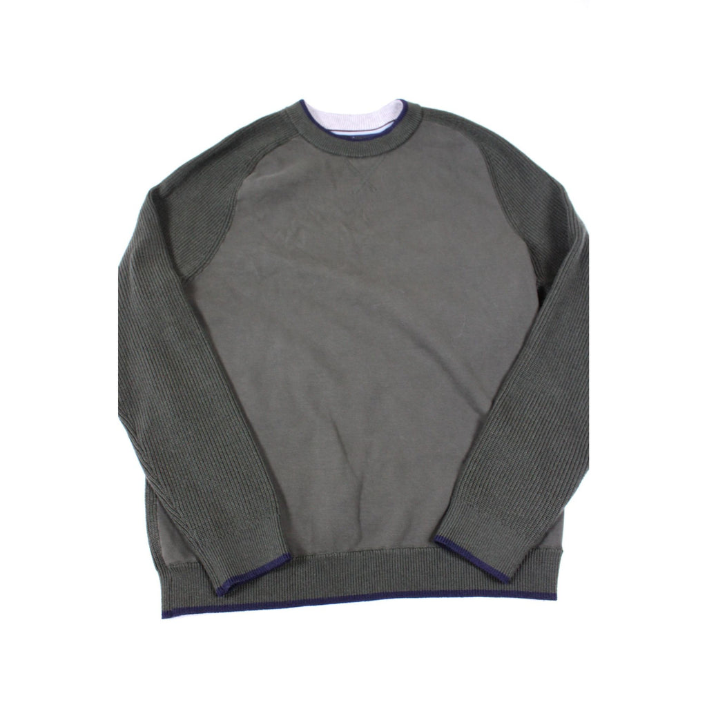 Ted Baker London Mens Reversible Crewneck Knit Sweater Olive & Grey Size 3(M)
