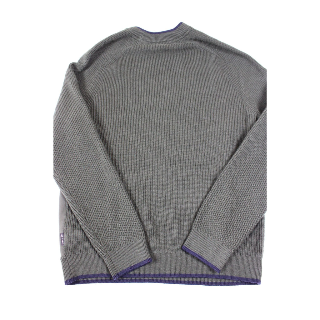 Ted Baker London Mens Reversible Crewneck Knit Sweater Olive & Grey Size 3(M)
