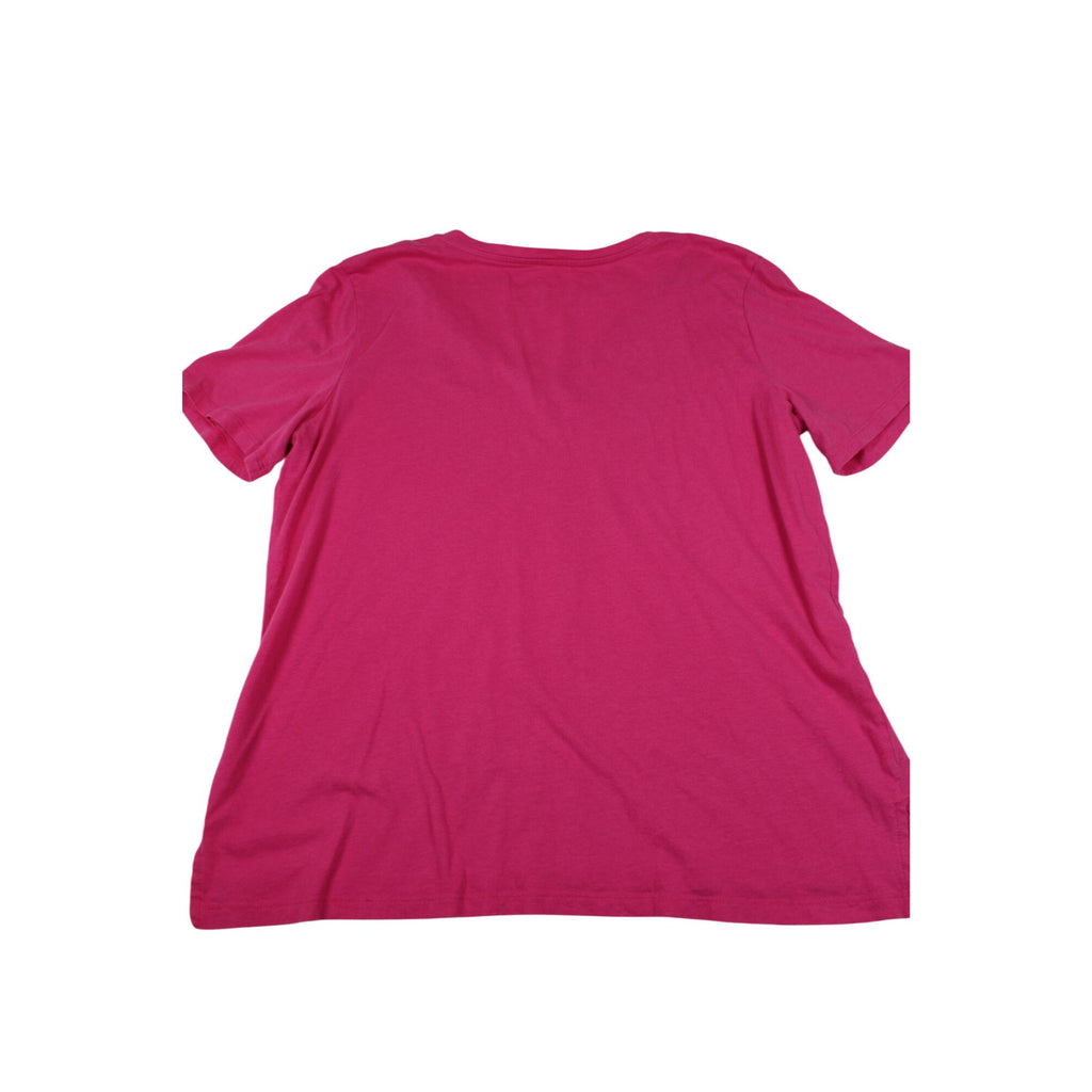 Eddie Bauer Womens Pink V-Neck T-Shirt XXL Soft Cotton Short Sleeve Casual