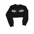 Skeleton Hands Black Cropped Sweatshirt By Fruit Of The Loom Size S