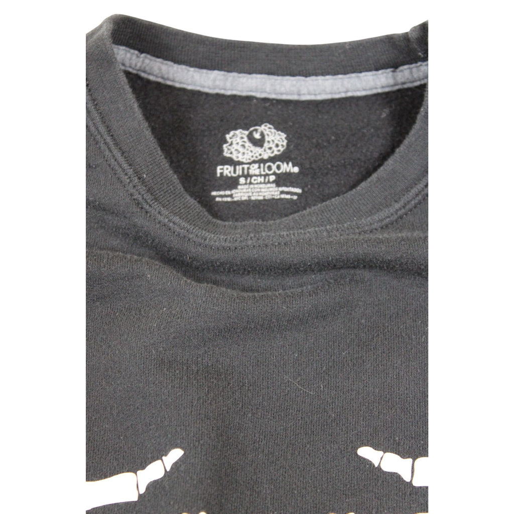 Skeleton Hands Black Cropped Sweatshirt By Fruit Of The Loom Size S