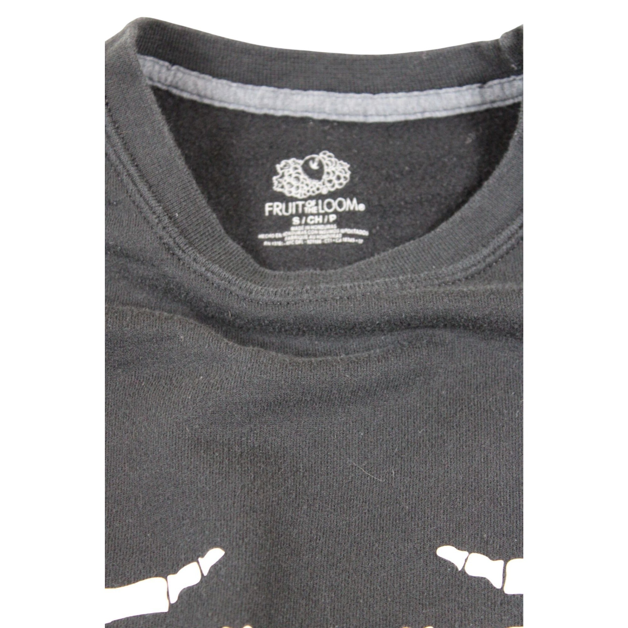 Skeleton Hands Black Cropped Sweatshirt By Fruit Of The Loom Size S