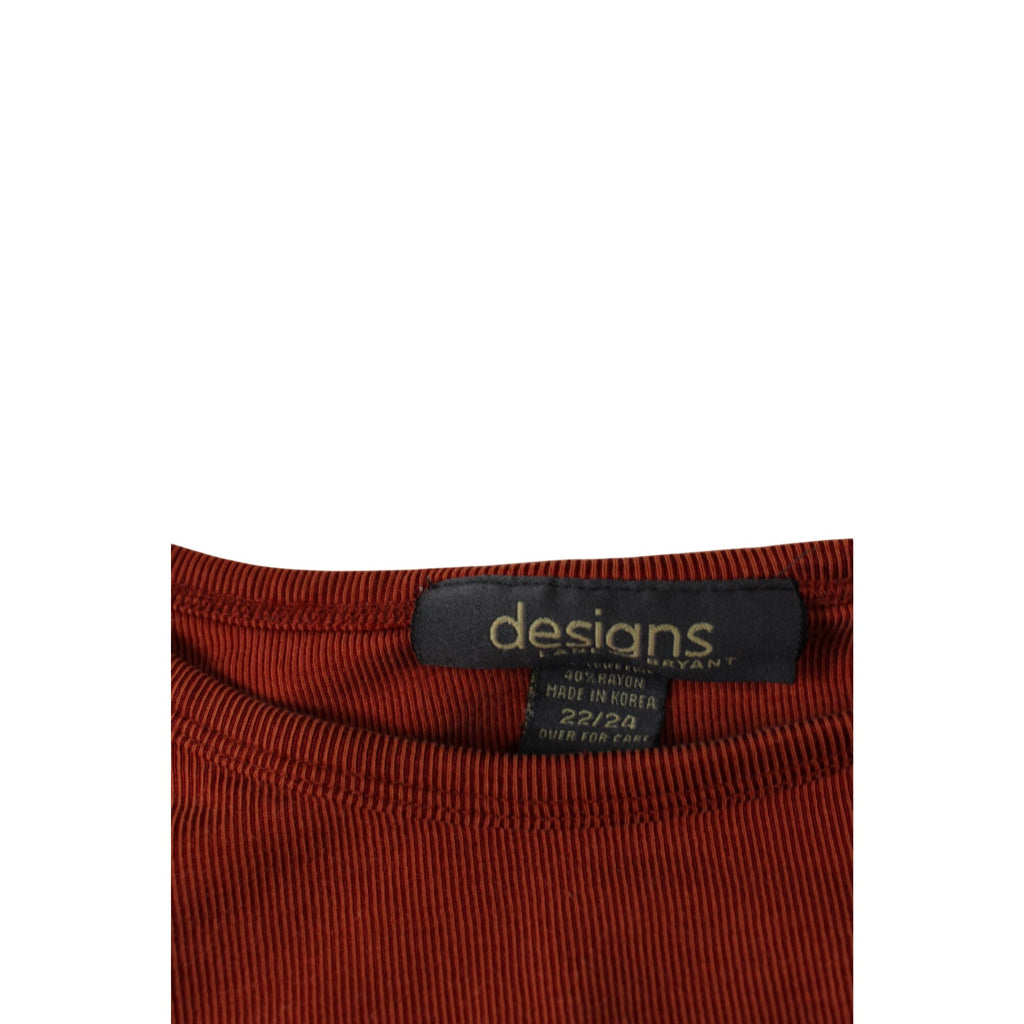 Plus Size Rust Orange Short Sleeve Top By Designs Lane Bryant 22/24