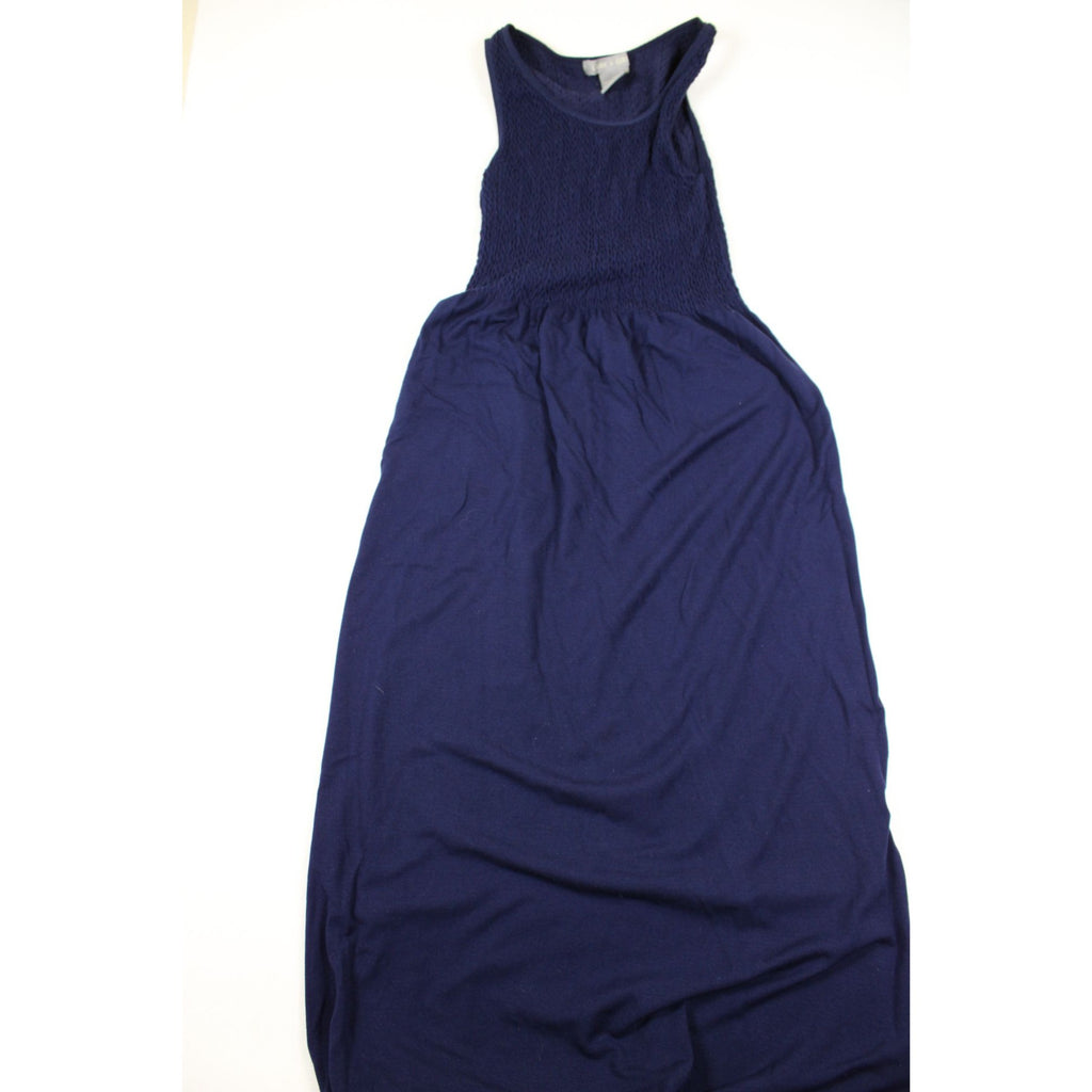 Lark + Grey Navy Sleeveless Maxi Dress S/M Smocked Bodice