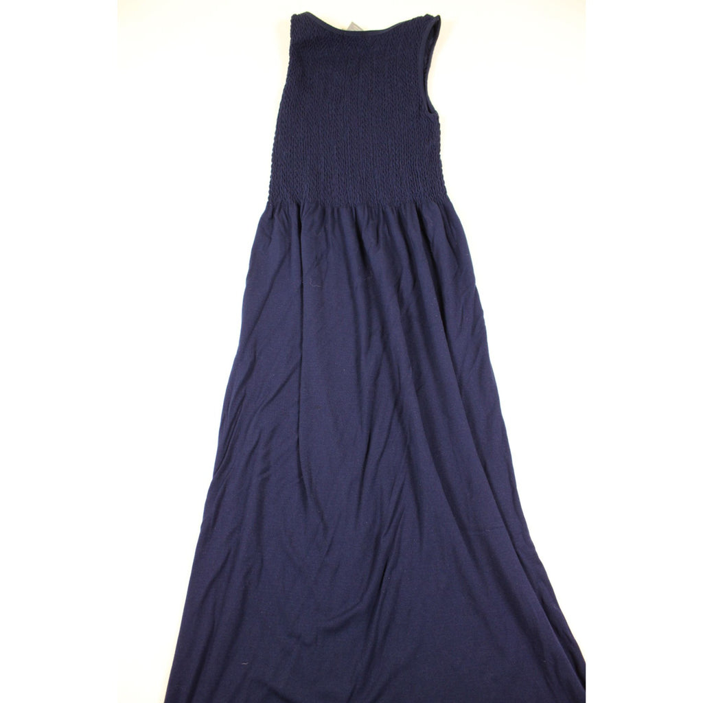 Lark + Grey Navy Sleeveless Maxi Dress S/M Smocked Bodice