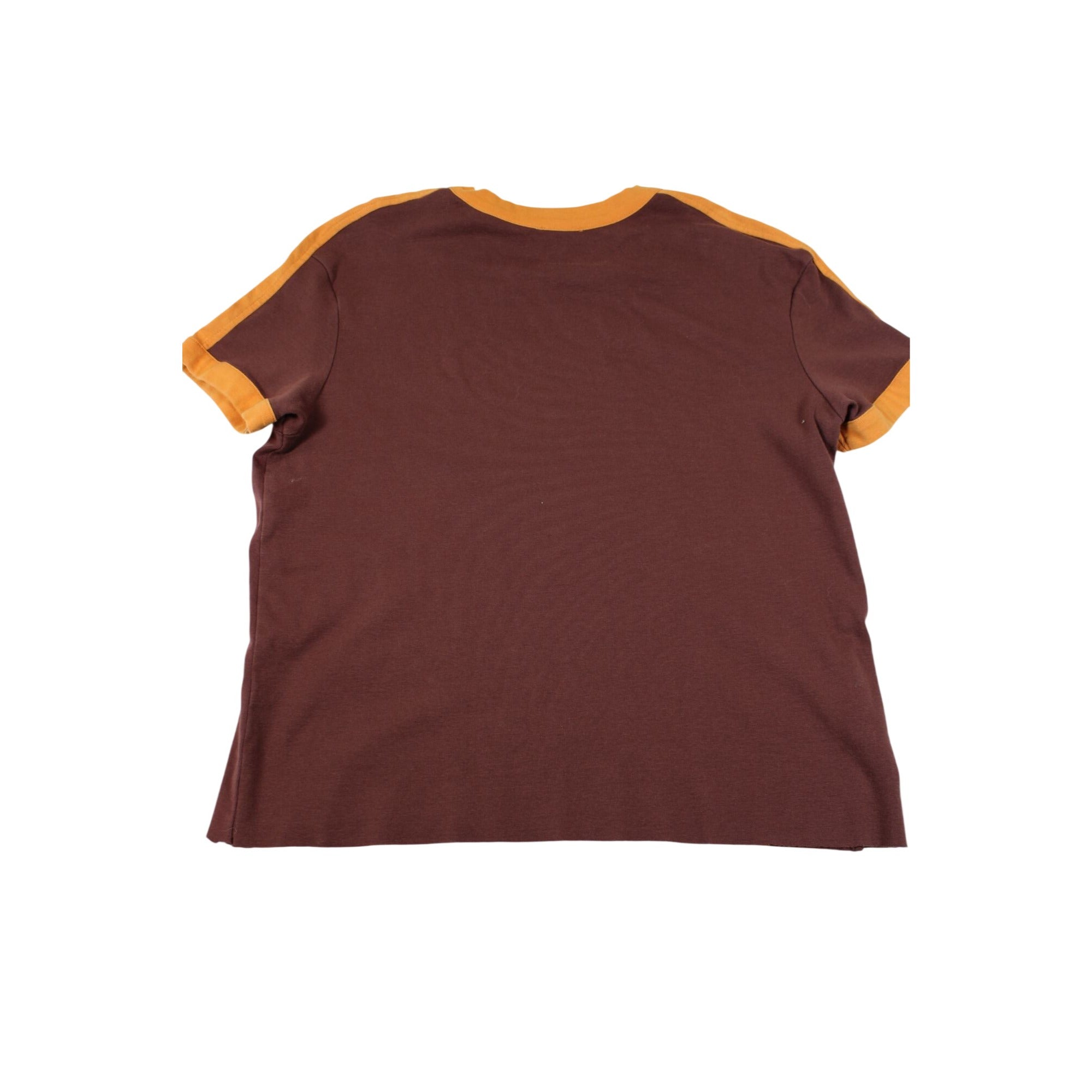 Zara Brown & Mustard Ringer T-Shirt Size L