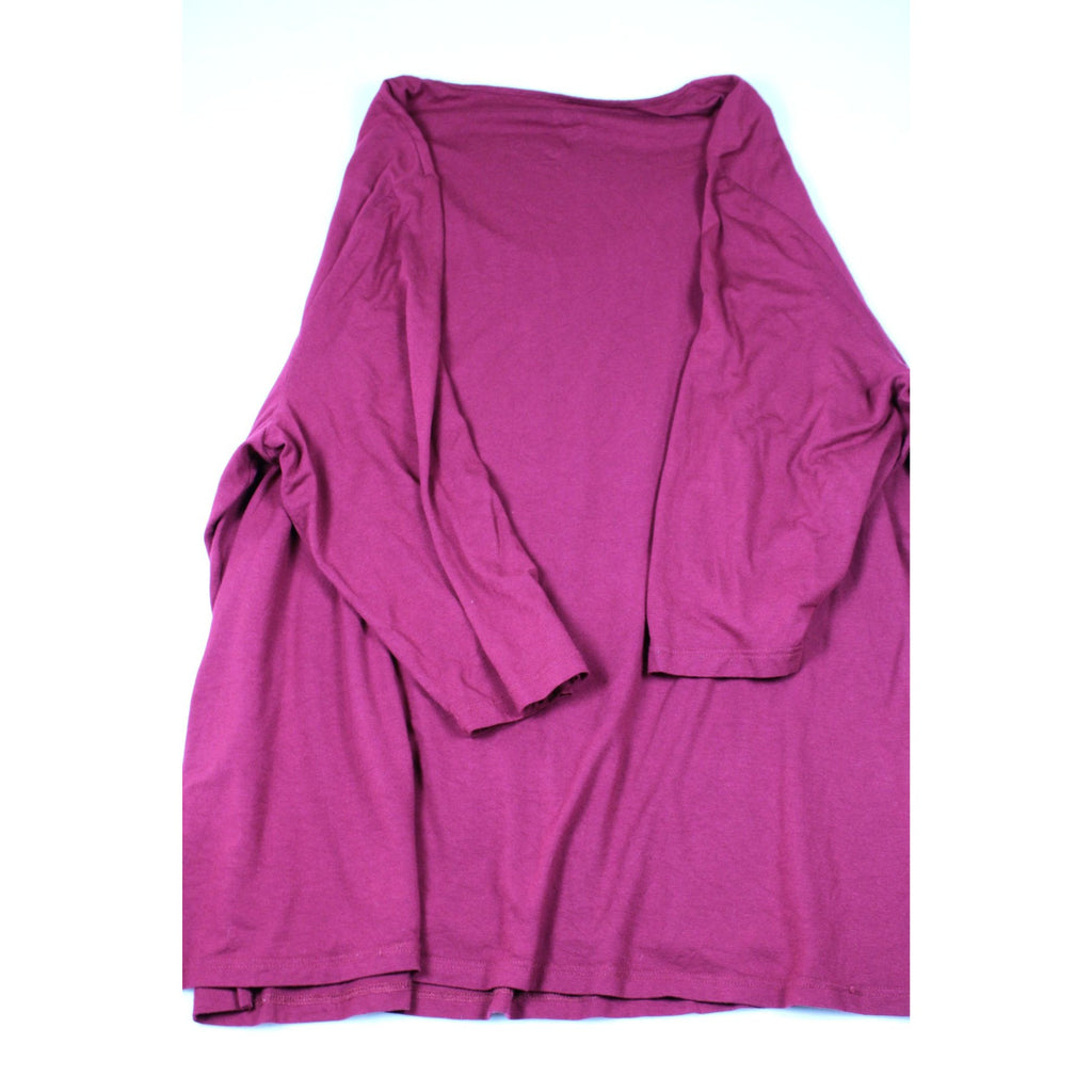 Plus Size Womens Burgundy Long-Sleeve Top By U Selection Size 24/26
