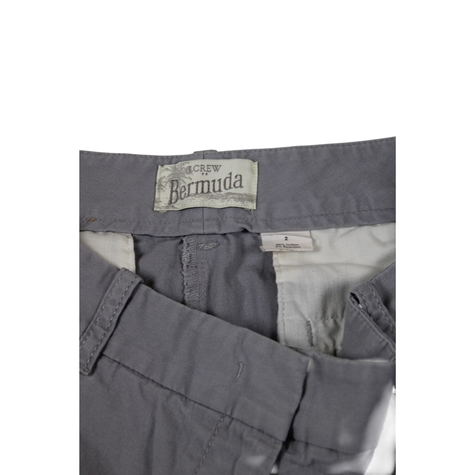 J.Crew Womens Bermuda Gray Cotton Blend Shorts Size 2