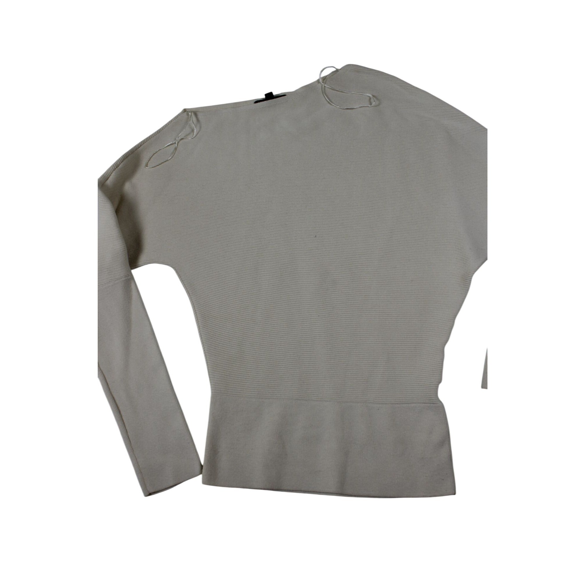 Banana Republic Womens XS Beige Slim Fit Off Shoulder Sweater