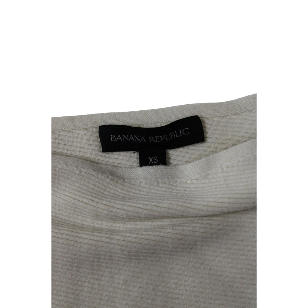 Banana Republic Womens XS Beige Slim Fit Off Shoulder Sweater