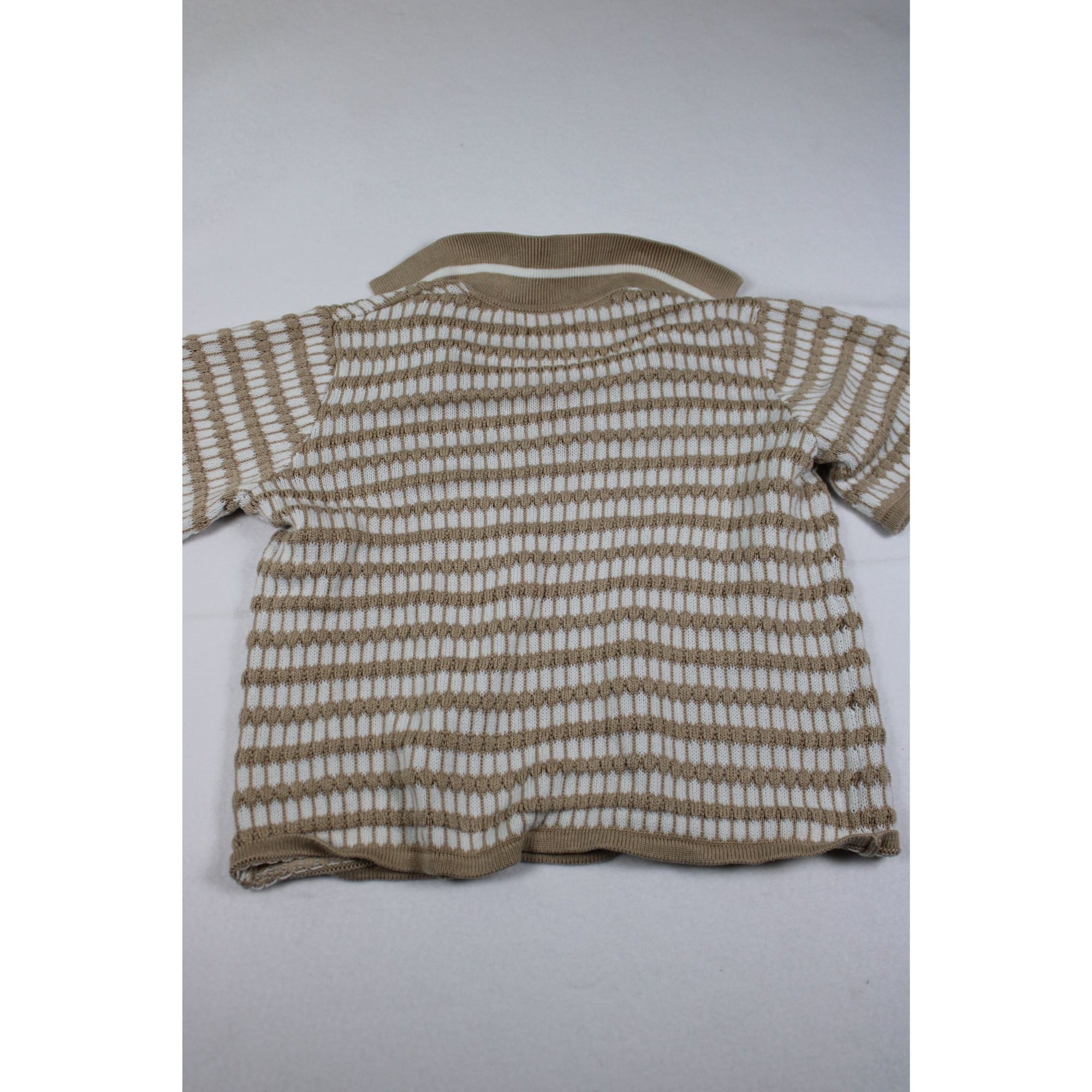 SABO Skirt Tan Cream Textured Knit Top Checkered Pointelle Australian Brand Size S US 4