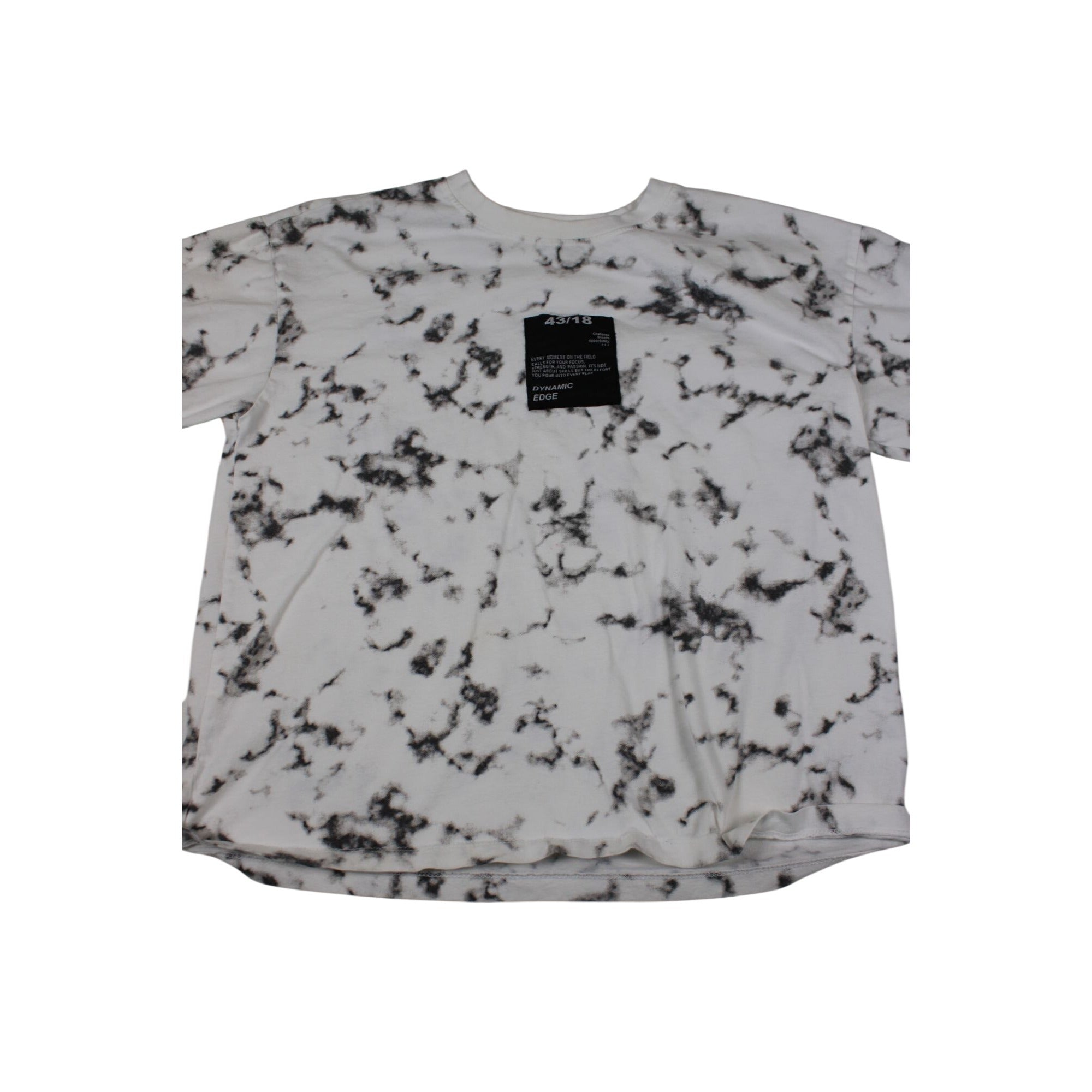 Zara Youth White & Black Marble Tie-Dye Graphic T-Shirt 13/14 Years