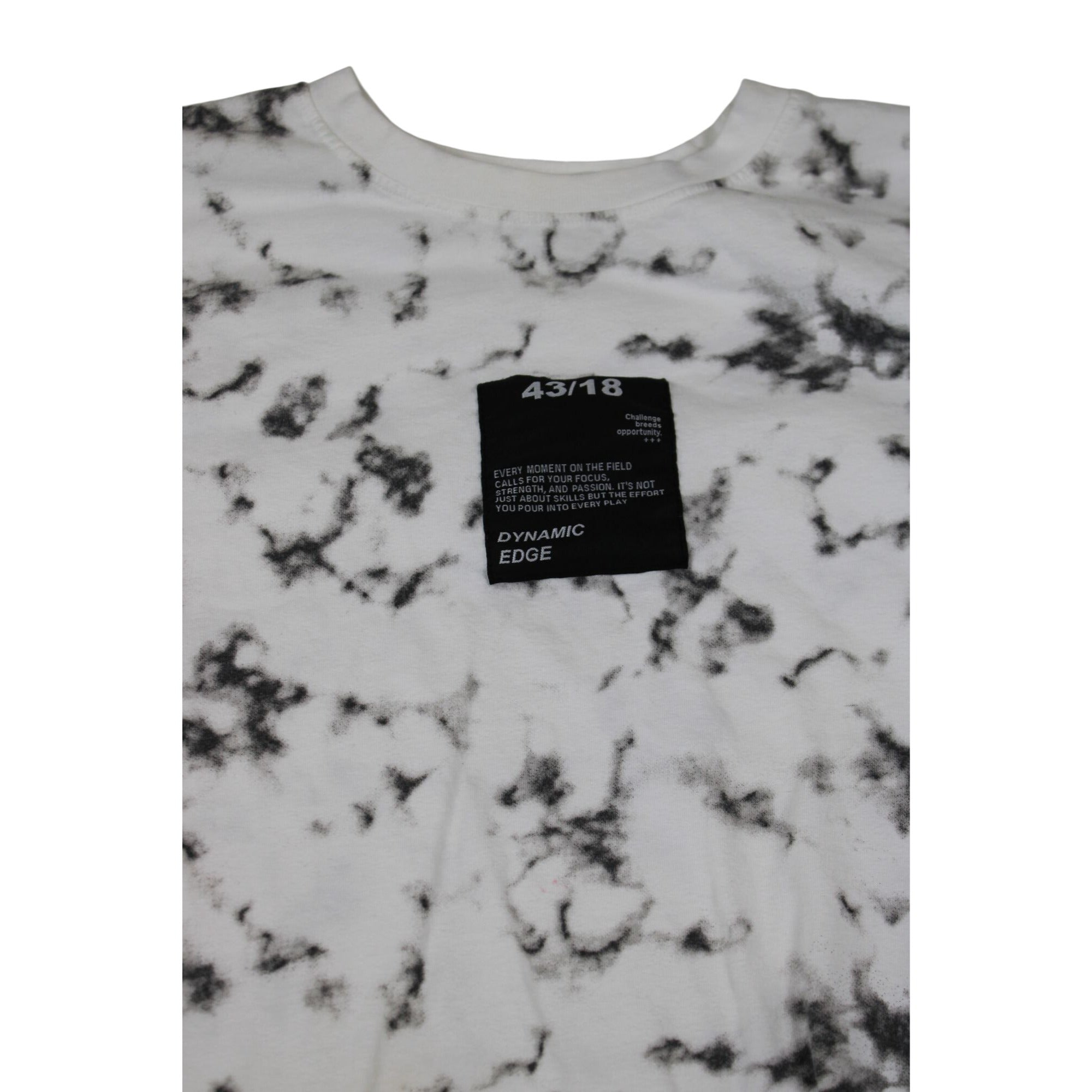 Zara Youth White & Black Marble Tie-Dye Graphic T-Shirt 13/14 Years