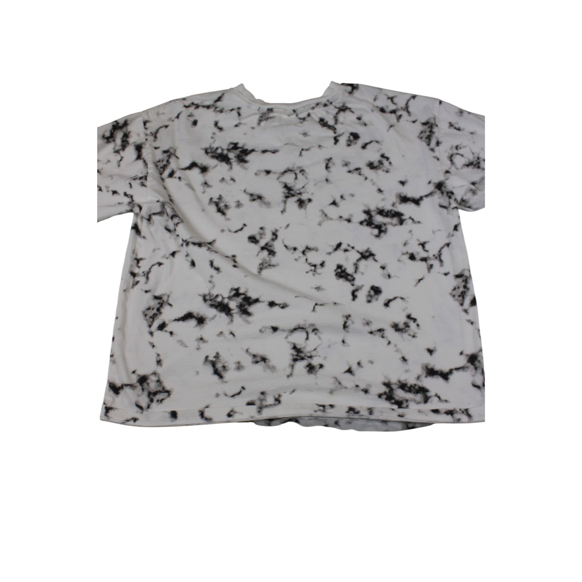 Zara Youth White & Black Marble Tie-Dye Graphic T-Shirt 13/14 Years
