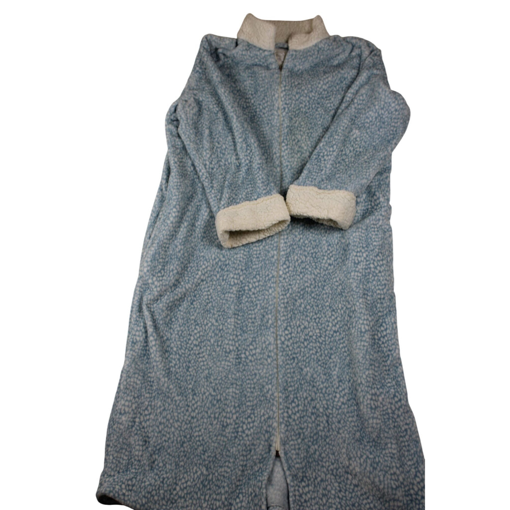 Oscar De La Renta Blue Sherpa Lined Long Robe L/XL