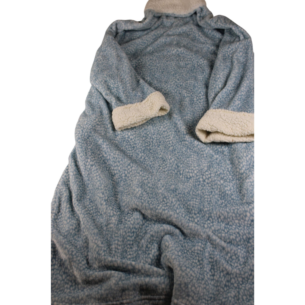 Oscar De La Renta Blue Sherpa Lined Long Robe L/XL