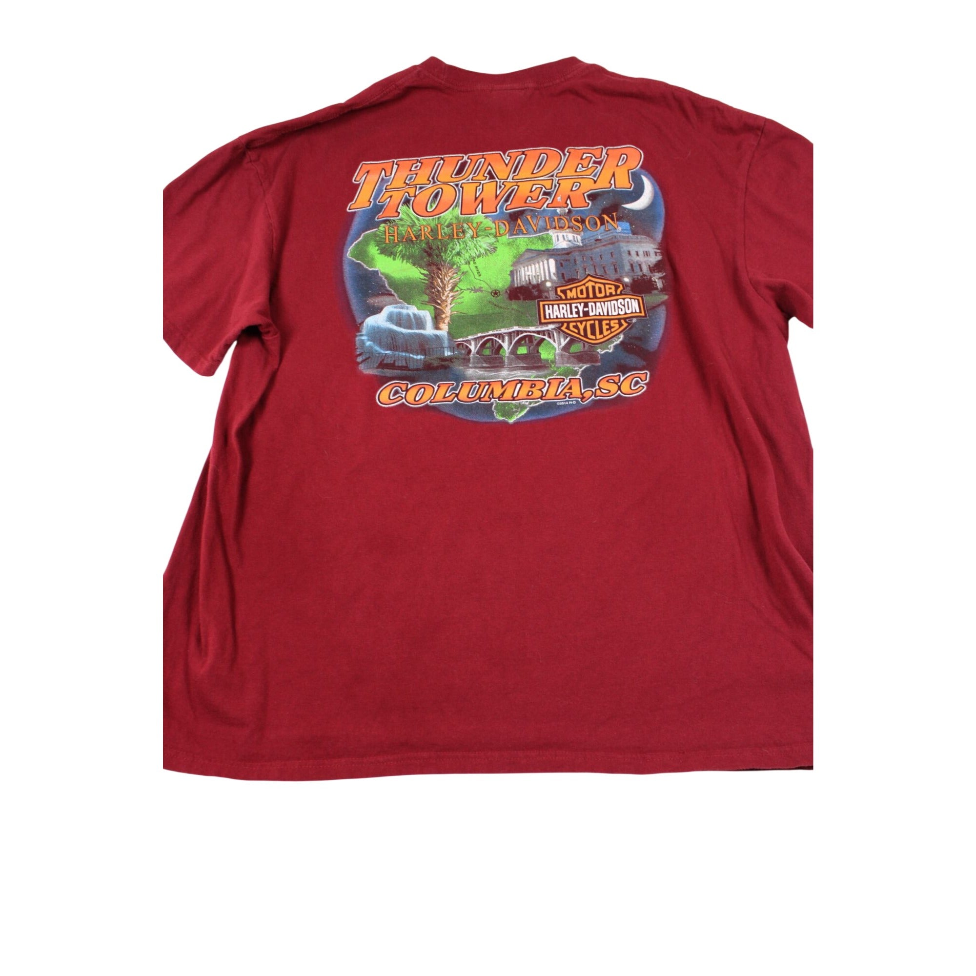 Harley-Davidson Thunder Tower Columbia SC T-Shirt Red 2XL