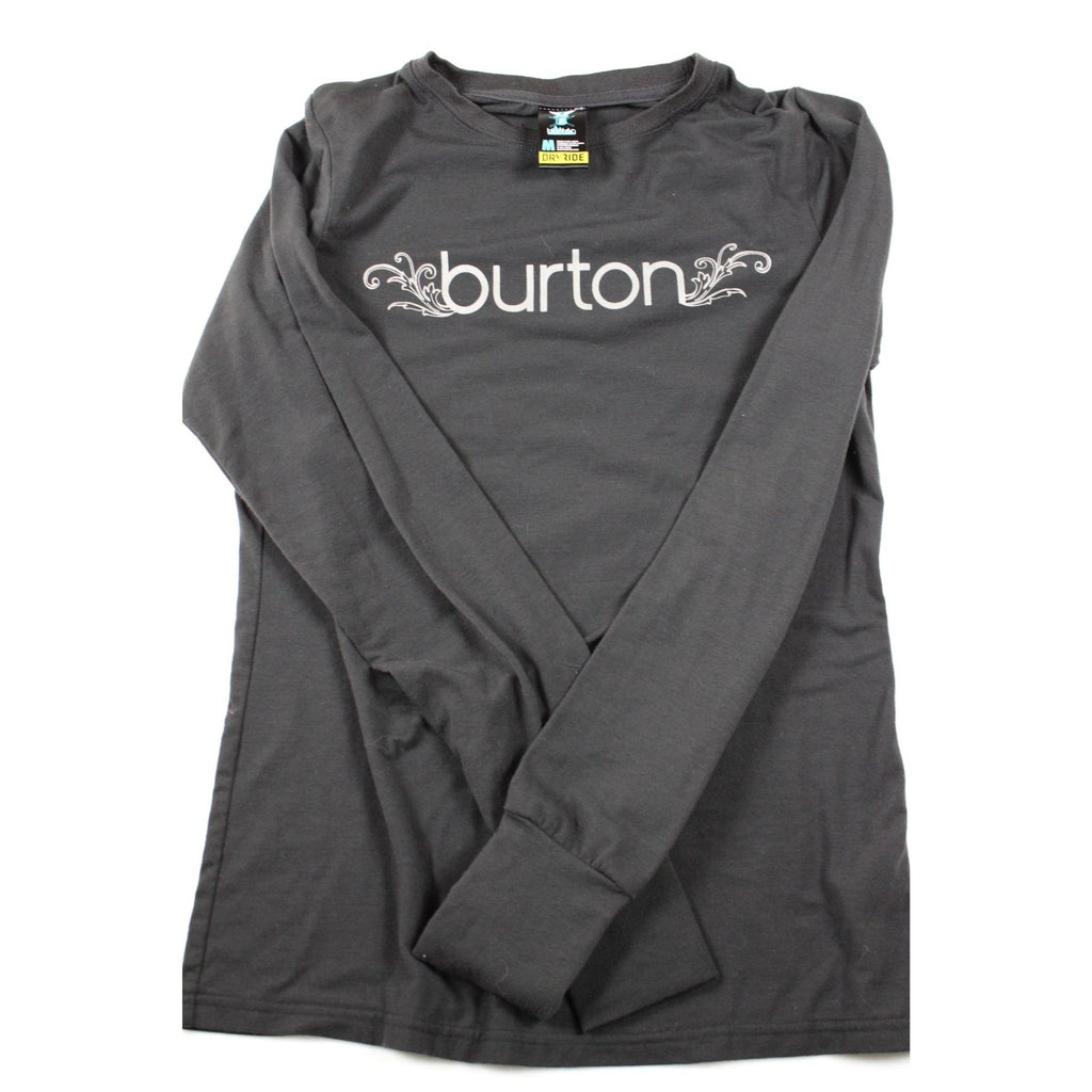 Burton Womens Black Long-Sleeve Shirt With Logo & Floral Print Size M