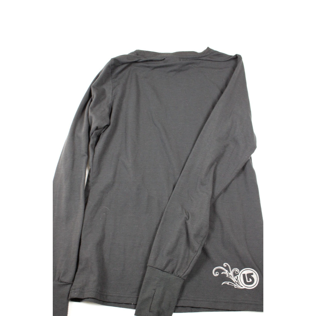 Burton Womens Black Long-Sleeve Shirt With Logo & Floral Print Size M