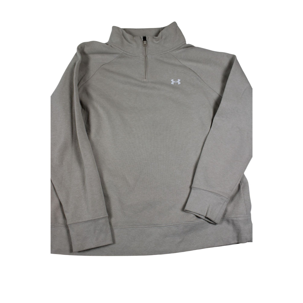 Under Armour Mens Gray HeatGear 1/4 Zip Pullover Sweatshirt Size Large