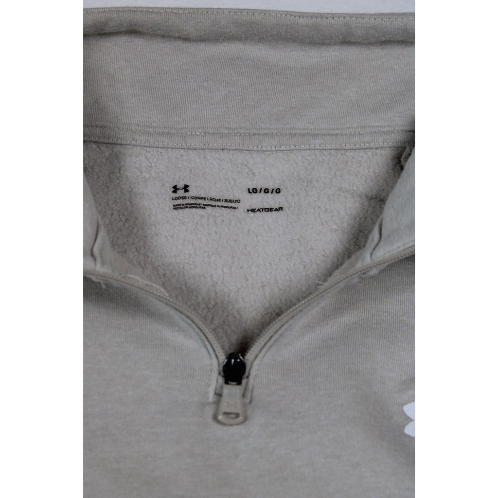 Under Armour Mens Gray HeatGear 1/4 Zip Pullover Sweatshirt Size Large