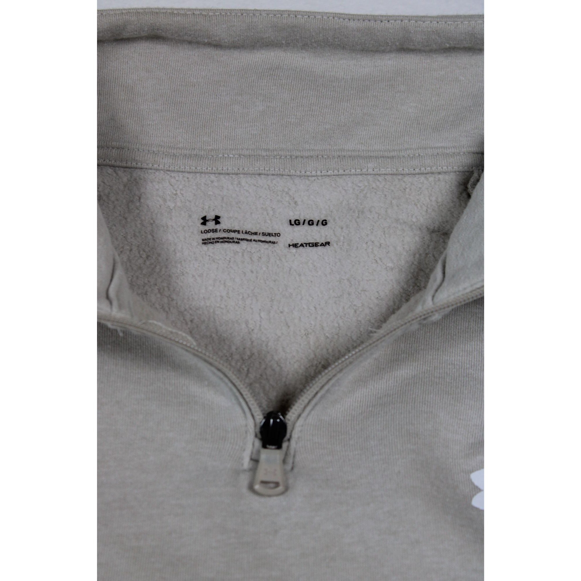 Under Armour Mens Gray HeatGear 1/4 Zip Pullover Sweatshirt Size Large