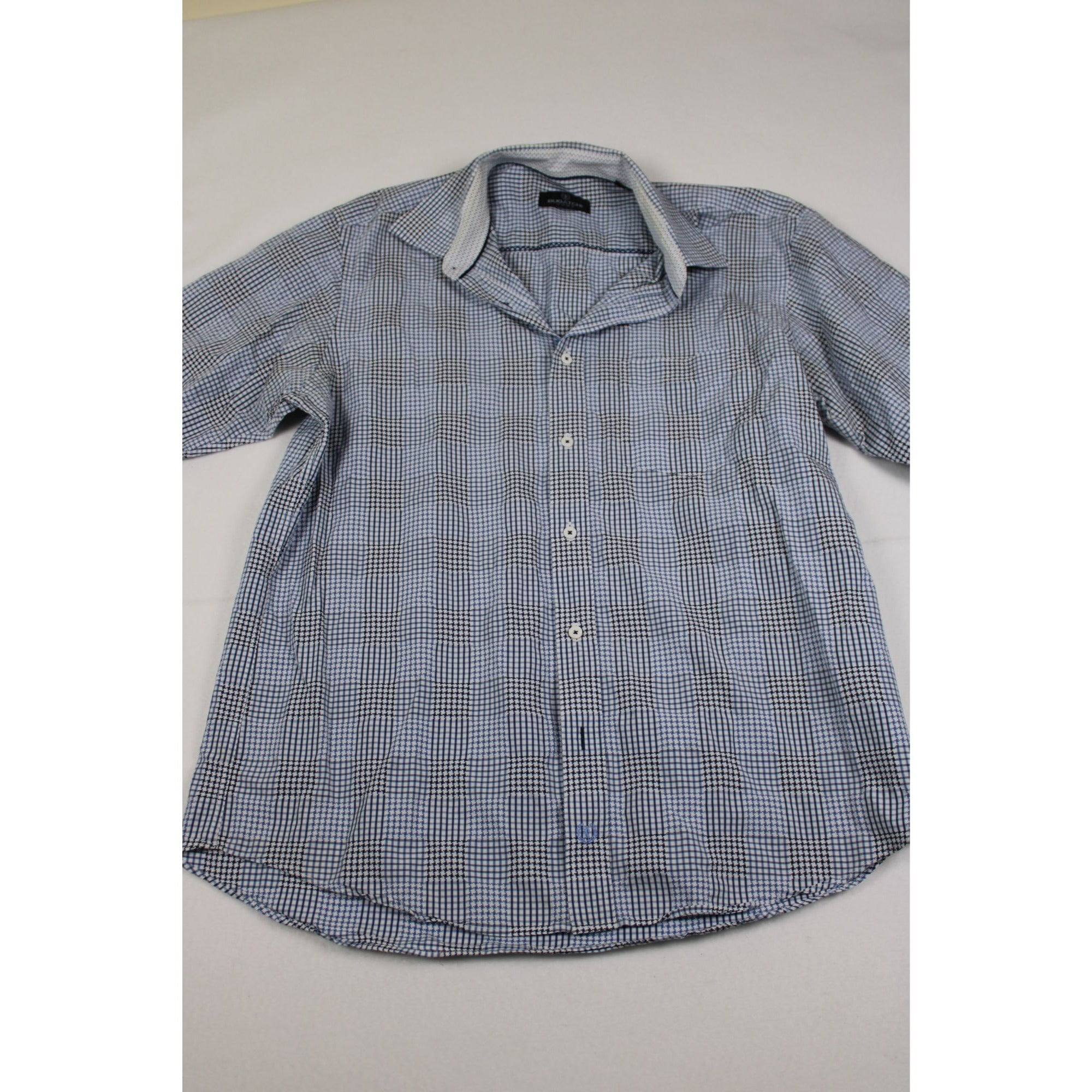 Bugatchi Uomo Glen Plaid Houndstooth Shirt — Contrast Trim, Men's XL