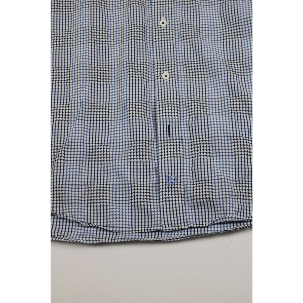 Bugatchi Uomo Glen Plaid Houndstooth Shirt — Contrast Trim, Men's XL