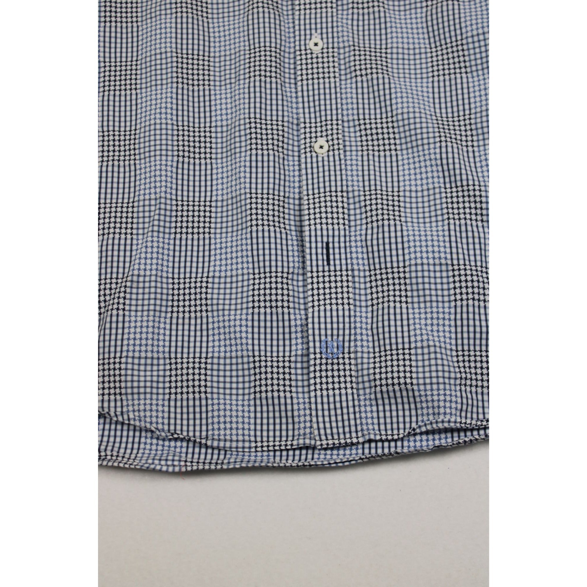 Bugatchi Uomo Glen Plaid Houndstooth Shirt — Contrast Trim, Men's XL