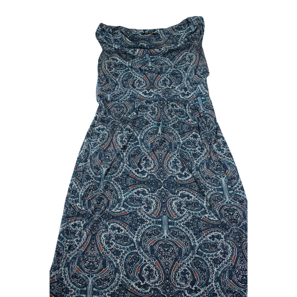 Nic+Zoe Blue Paisley Sleeveless Midi Dress Size M