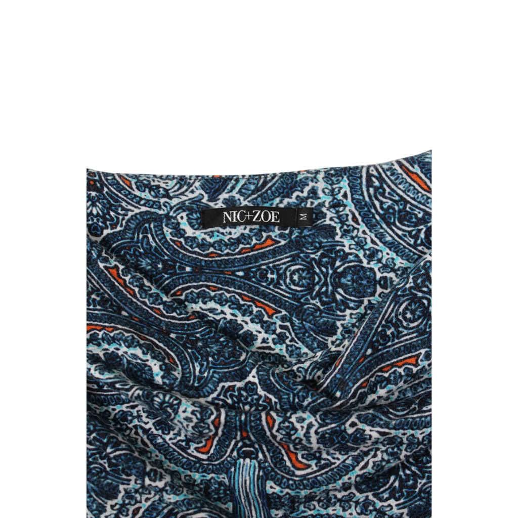 Nic+Zoe Blue Paisley Sleeveless Midi Dress Size M