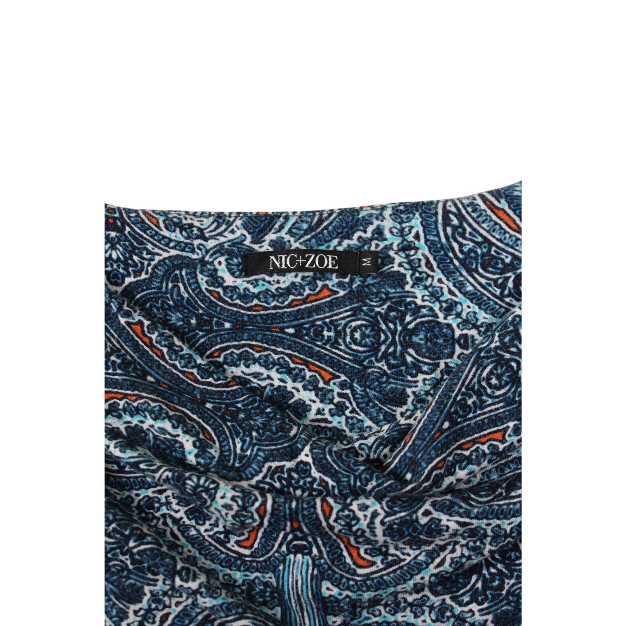 Nic+Zoe Blue Paisley Sleeveless Midi Dress Size M