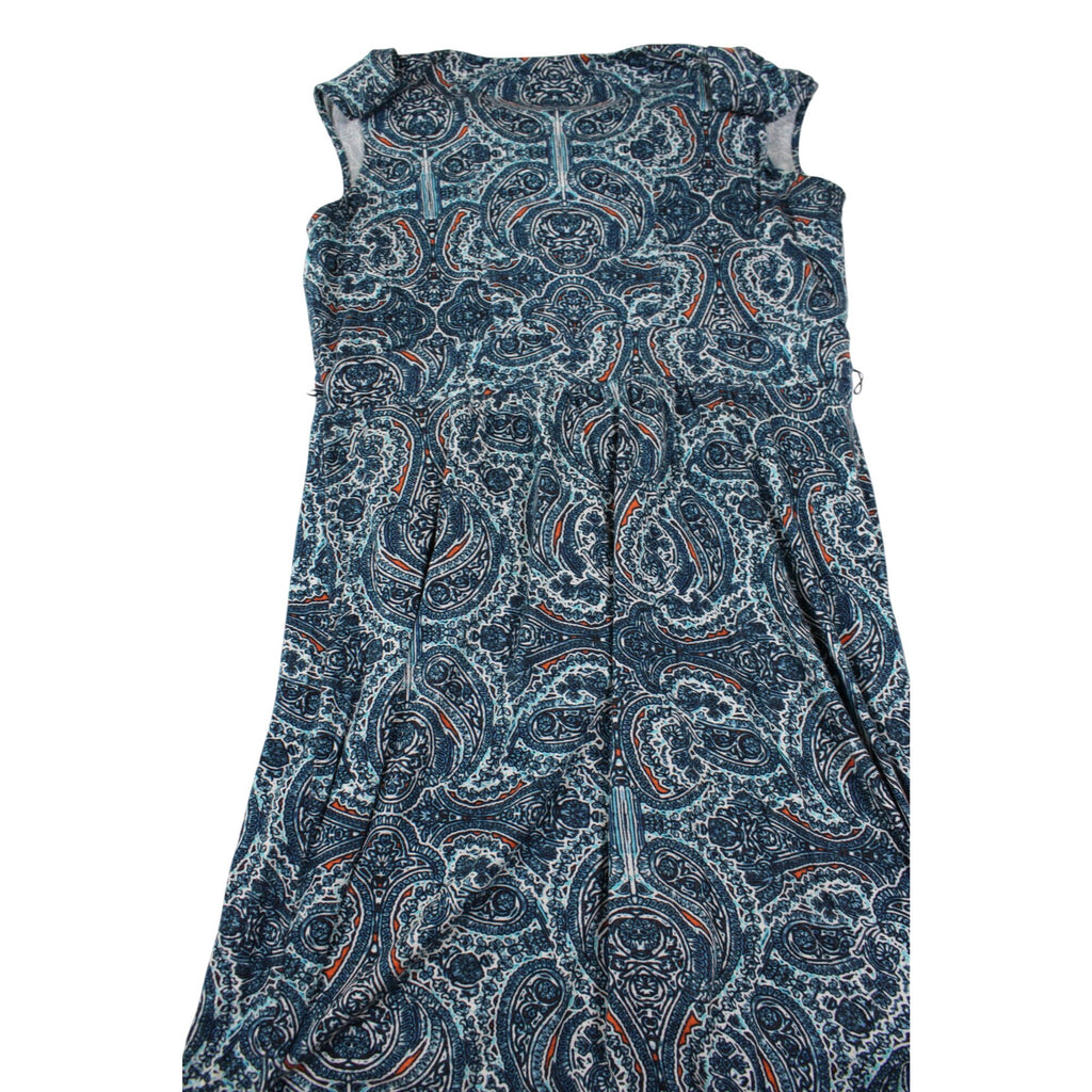 Nic+Zoe Blue Paisley Sleeveless Midi Dress Size M