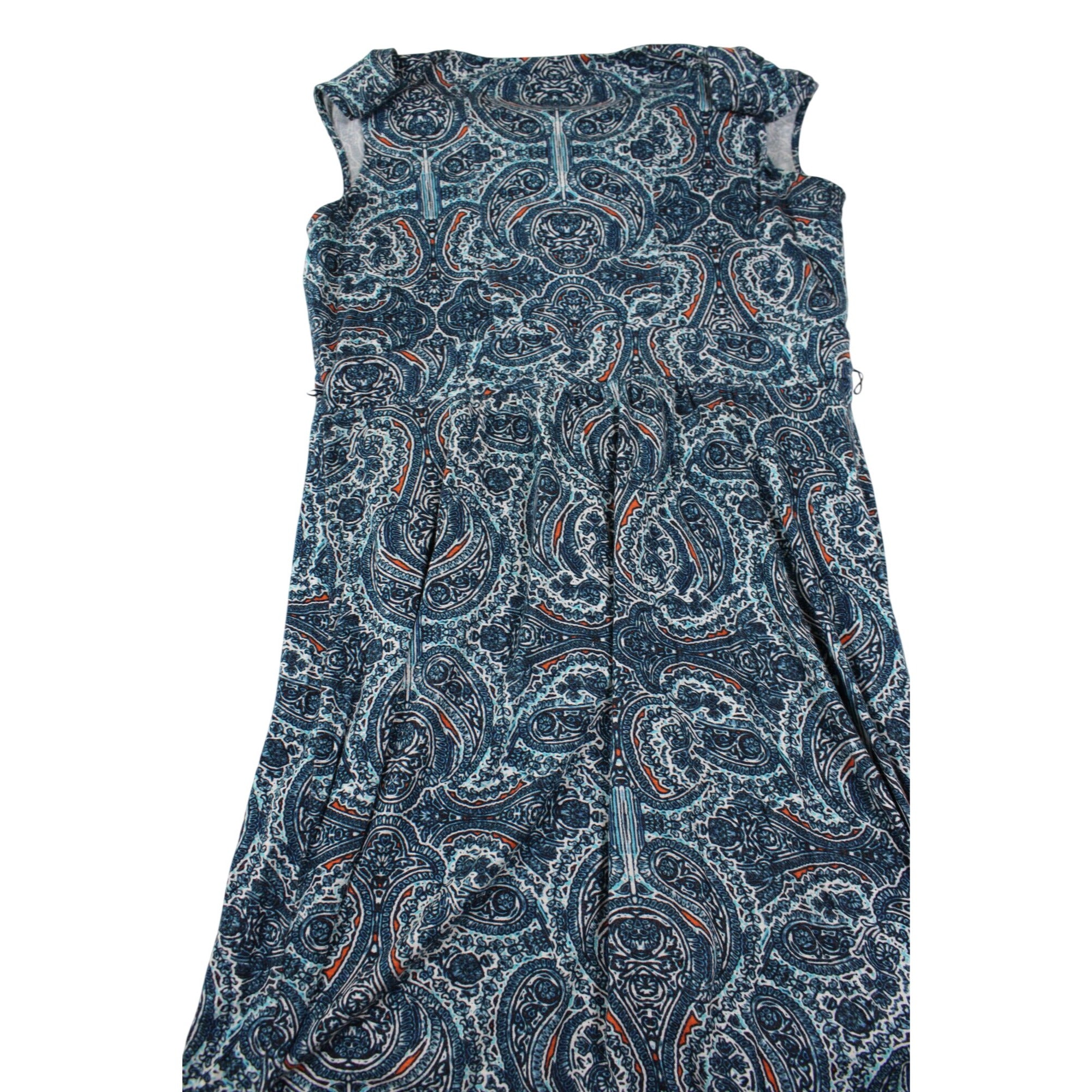 Nic+Zoe Blue Paisley Sleeveless Midi Dress Size M