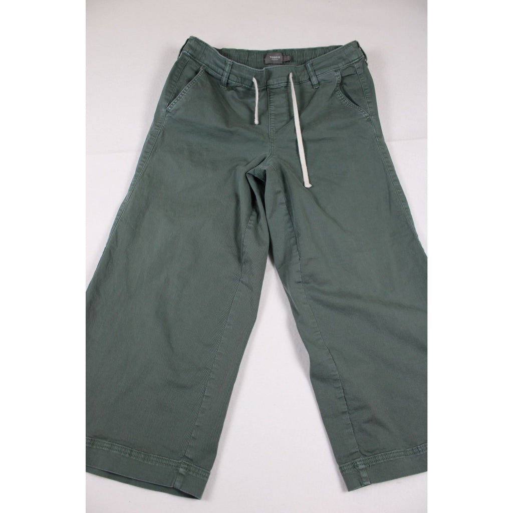 Torrid Womens Green Drawstring Wide-Leg Cropped Pants Size 0