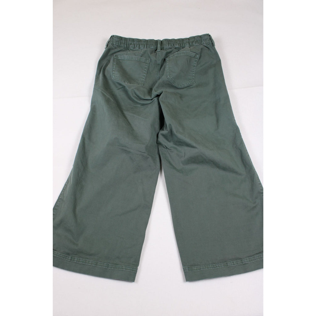 Torrid Womens Green Drawstring Wide-Leg Cropped Pants Size 0