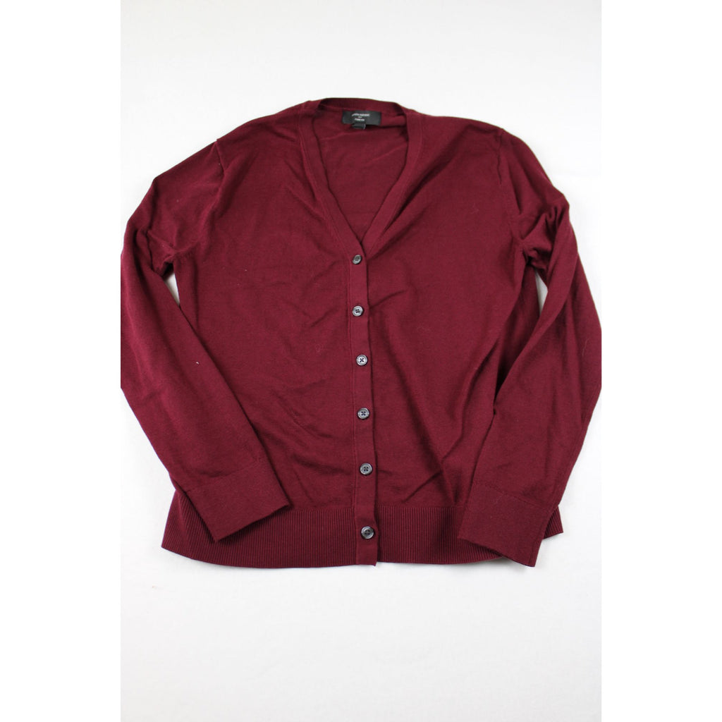 Banana Republic Burgundy Button-Up Cardigan Sweater Medium Lightweight Knit