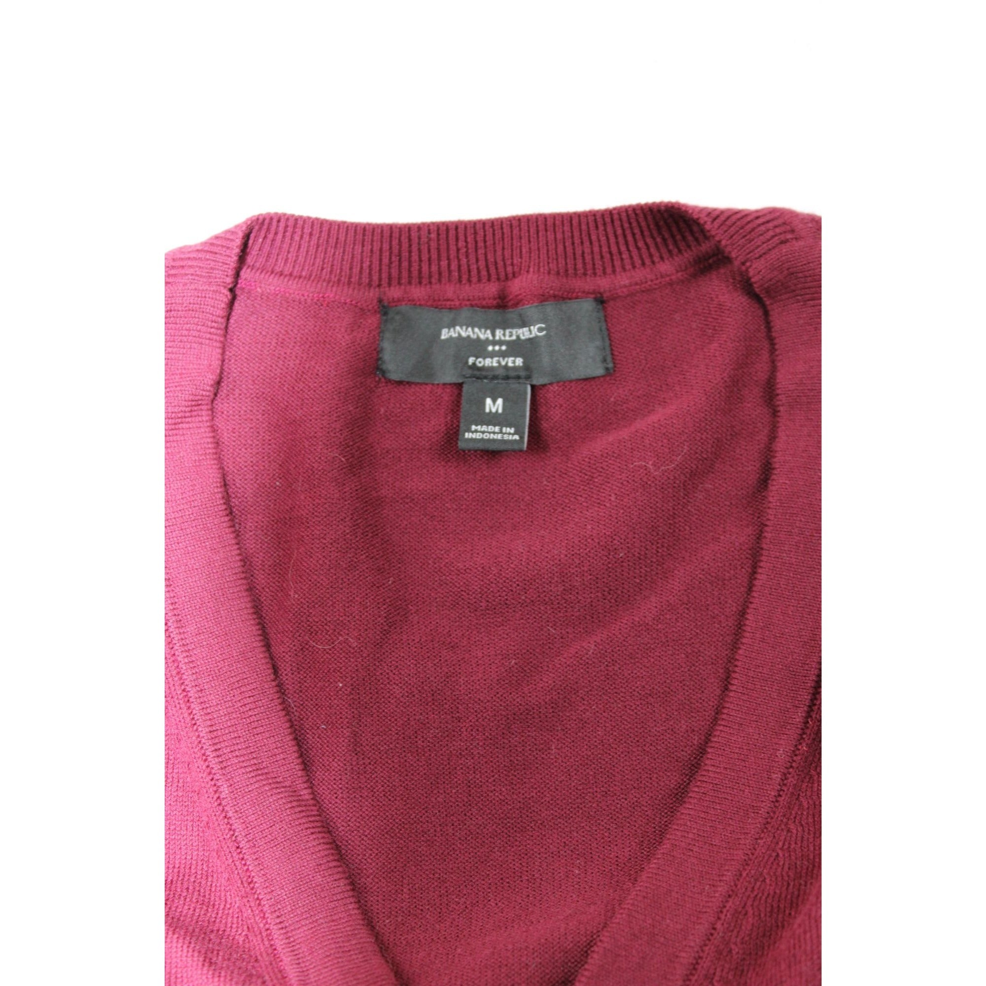 Banana Republic Burgundy Button-Up Cardigan Sweater Medium Lightweight Knit