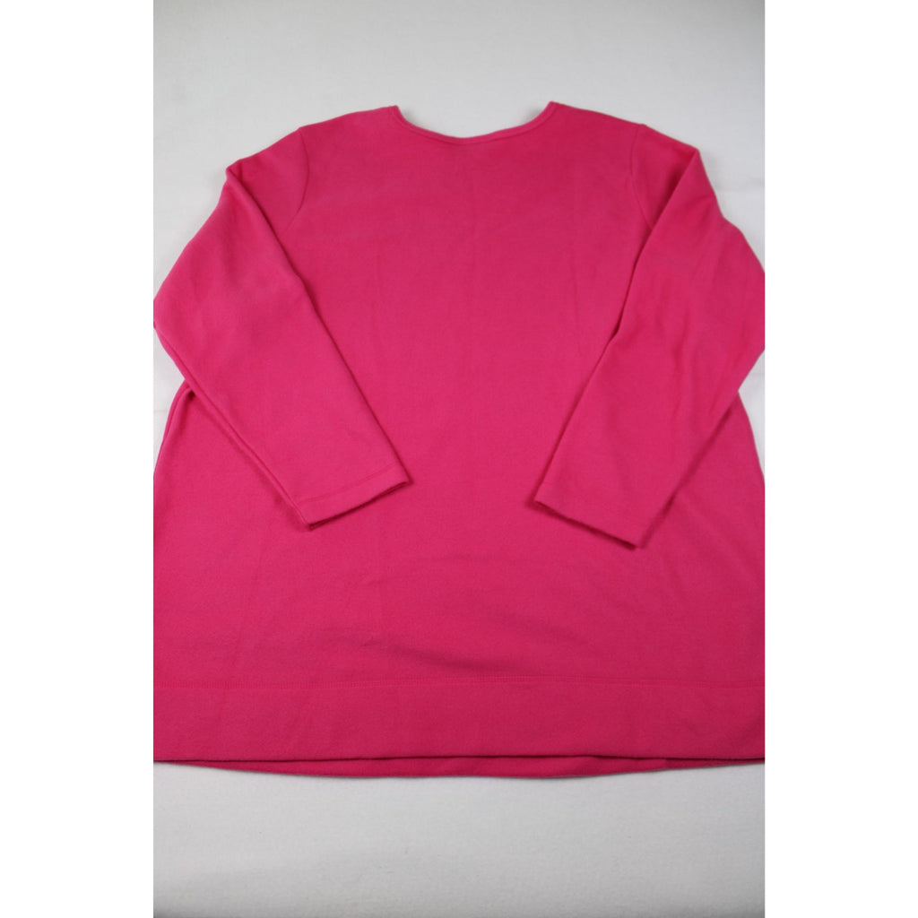 Woman Within Hot Pink Long Sleeve Pullover Sweater Plus Size 22/24
