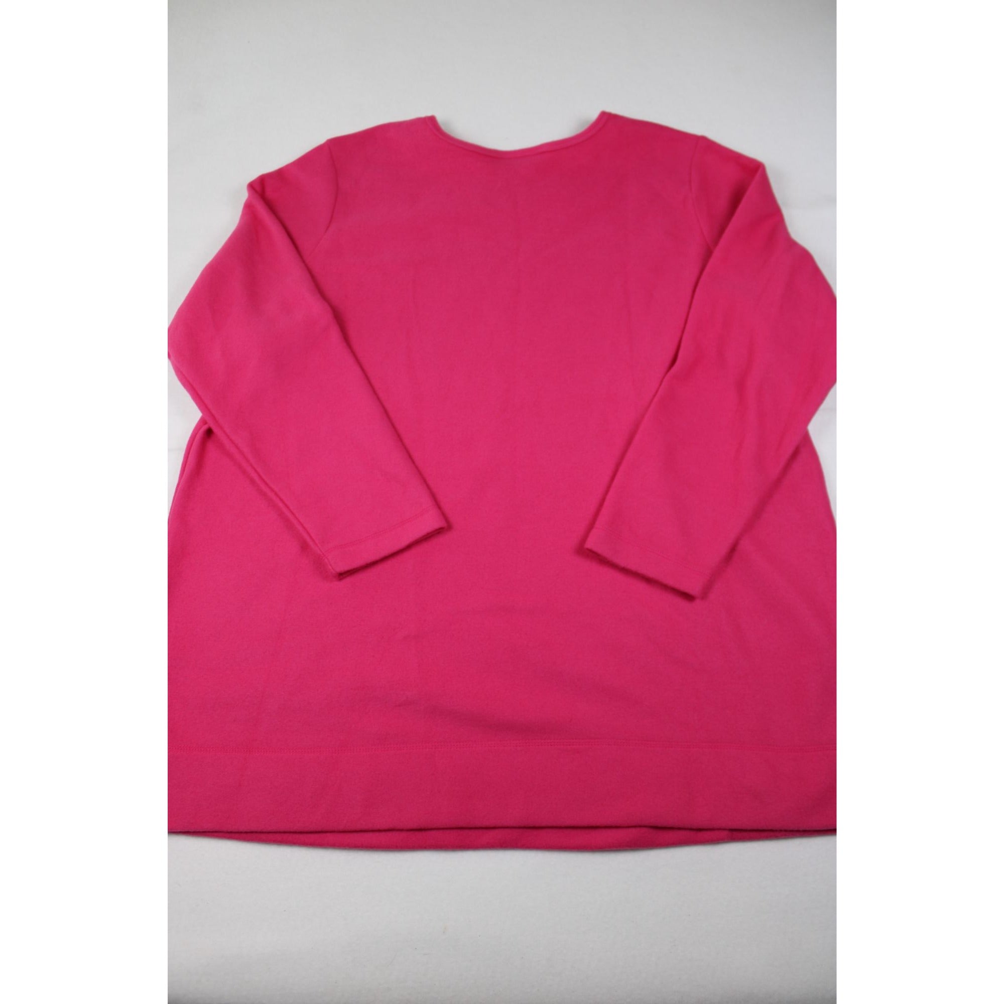 Woman Within Hot Pink Long Sleeve Pullover Sweater Plus Size 22/24