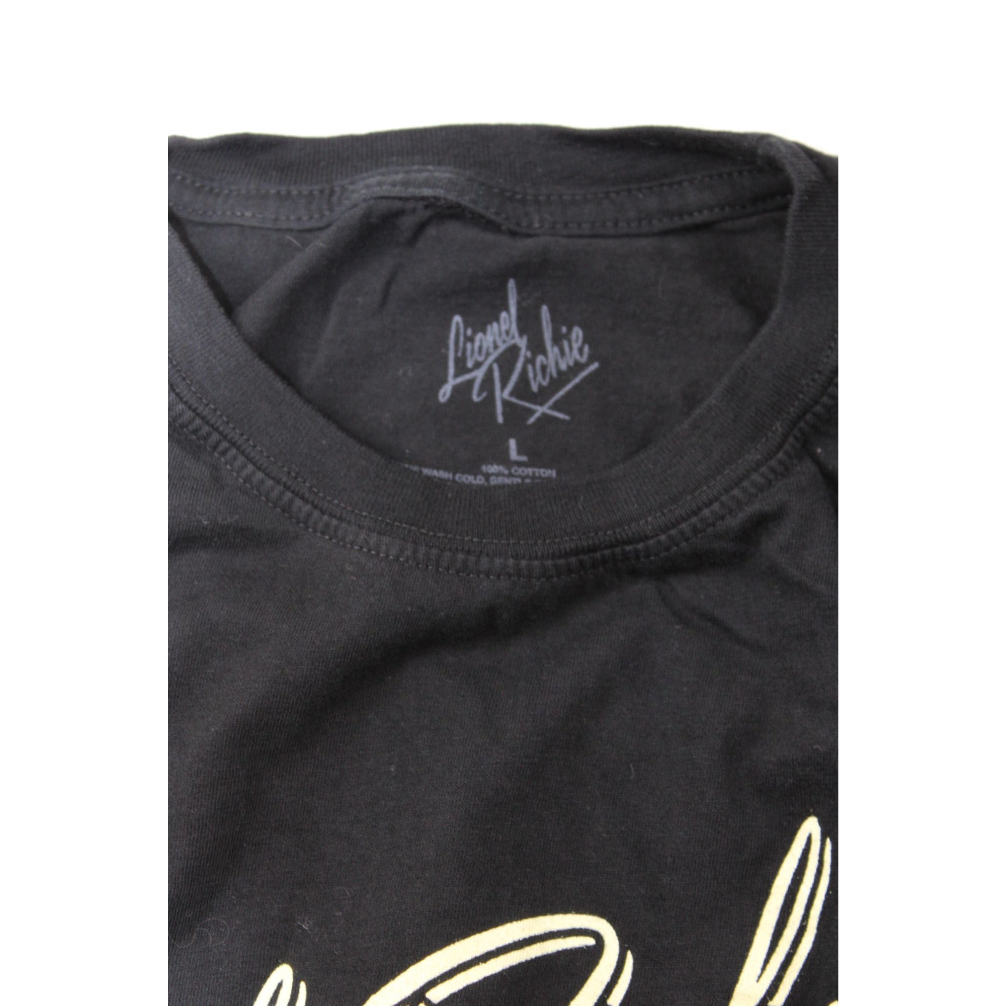 Lionel Richie Graphic T-Shirt Black Cotton Large Vintage Concert Tee Rare Find