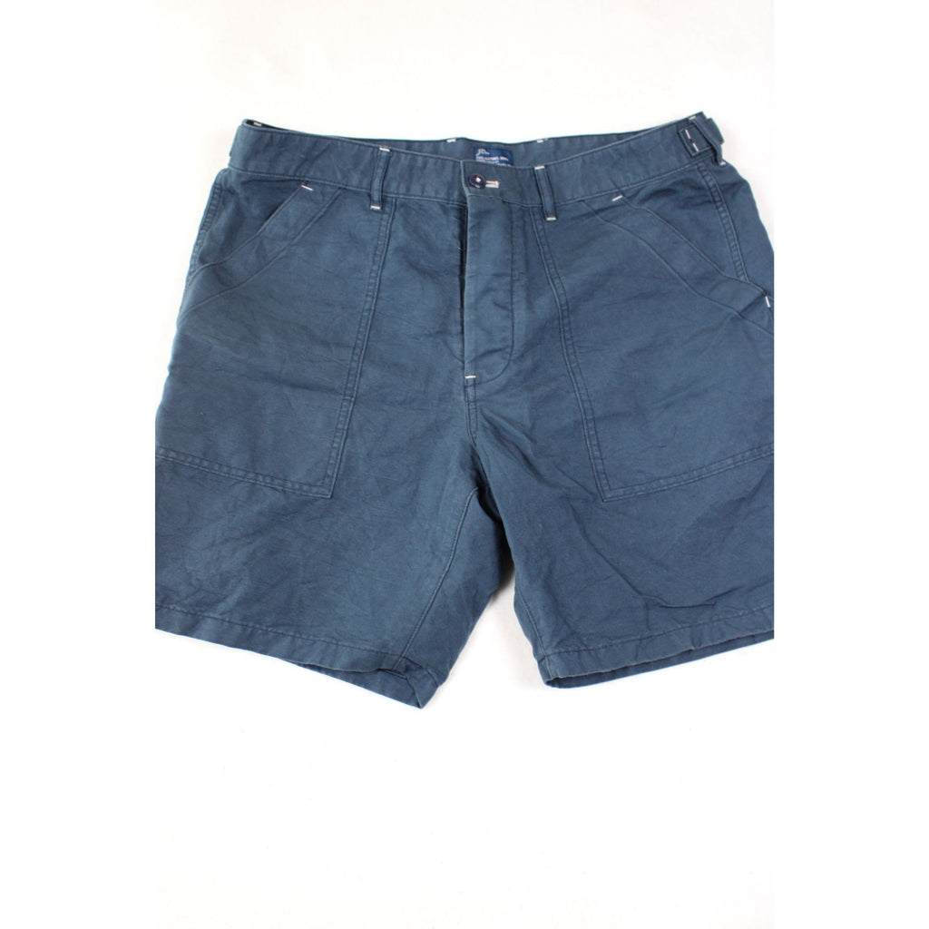 J.Crew Mens Navy Blue Casual Shorts Size 35 Cotton Blend Adjustable Waist