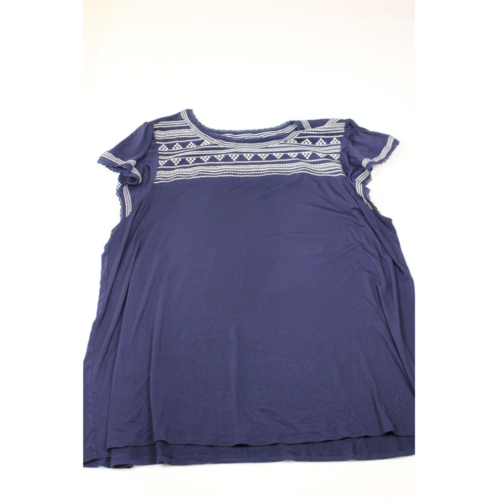 Torrid Super Soft Navy Embroidered Knit Top Size 3