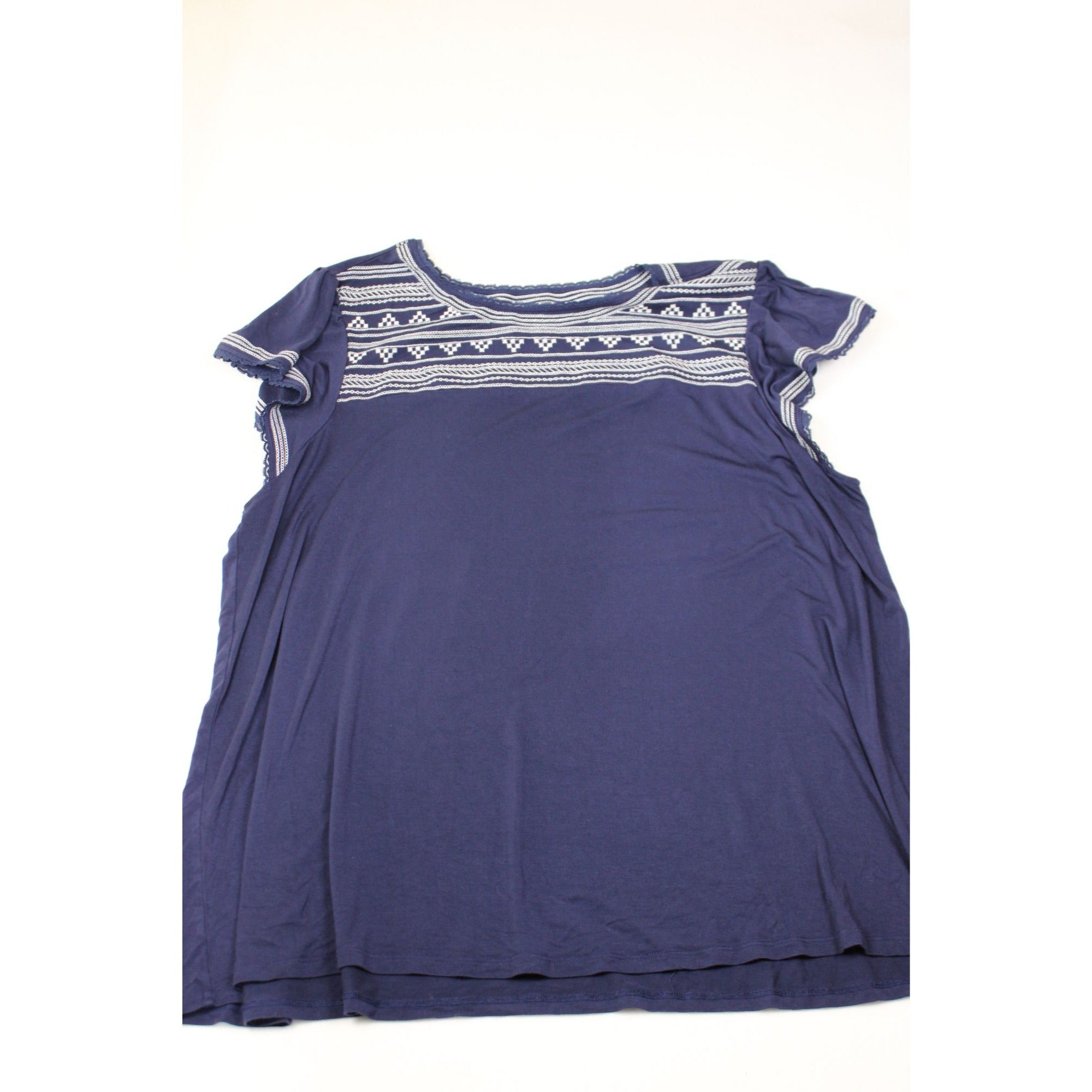Torrid Super Soft Navy Embroidered Knit Top Size 3
