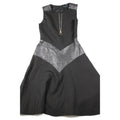 Karen Millen Black Faux Leather Panel Fit & Flare Dress US 4