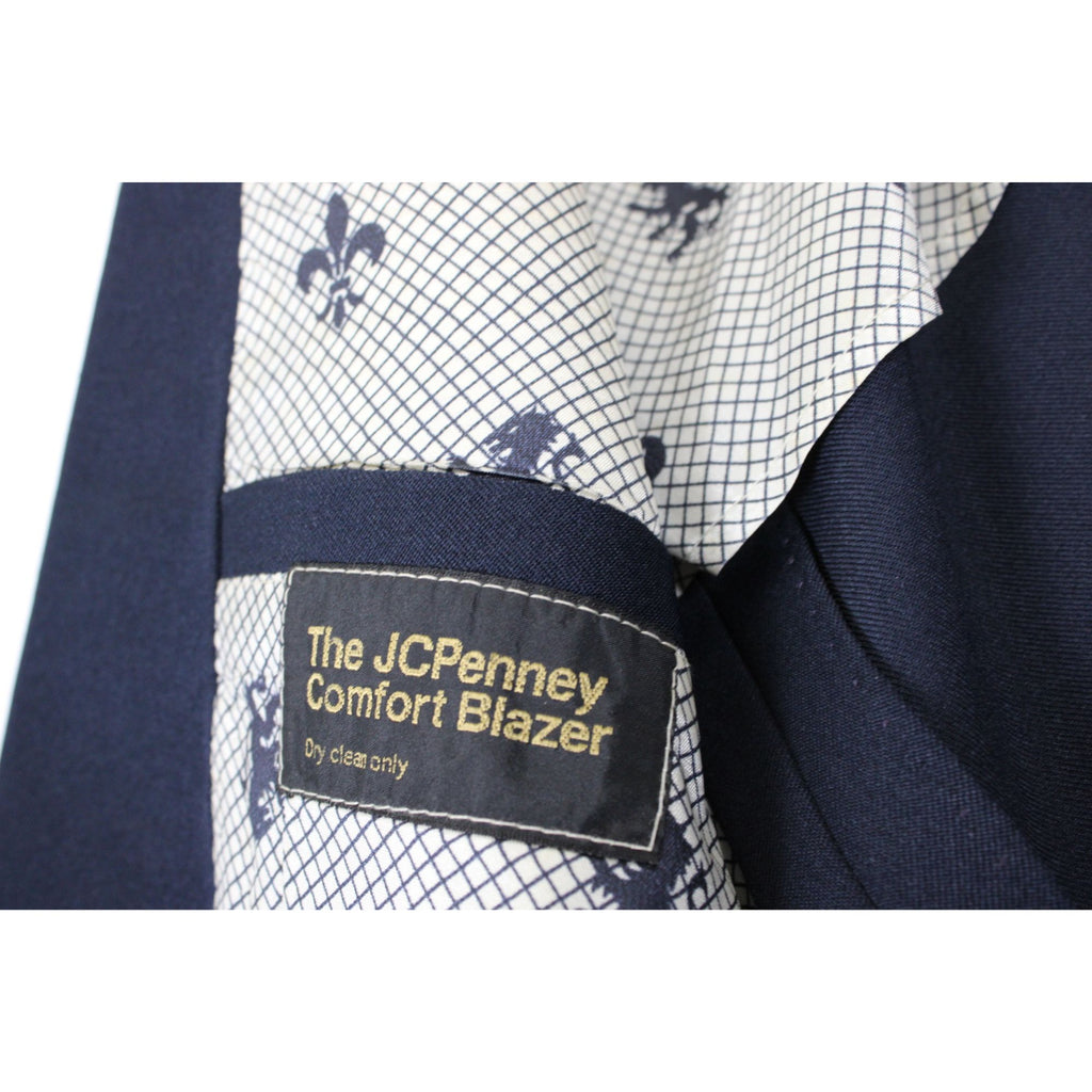 The JCPenney Comfort Blazer Navy Two-Button Classic Fit Jacket Mens