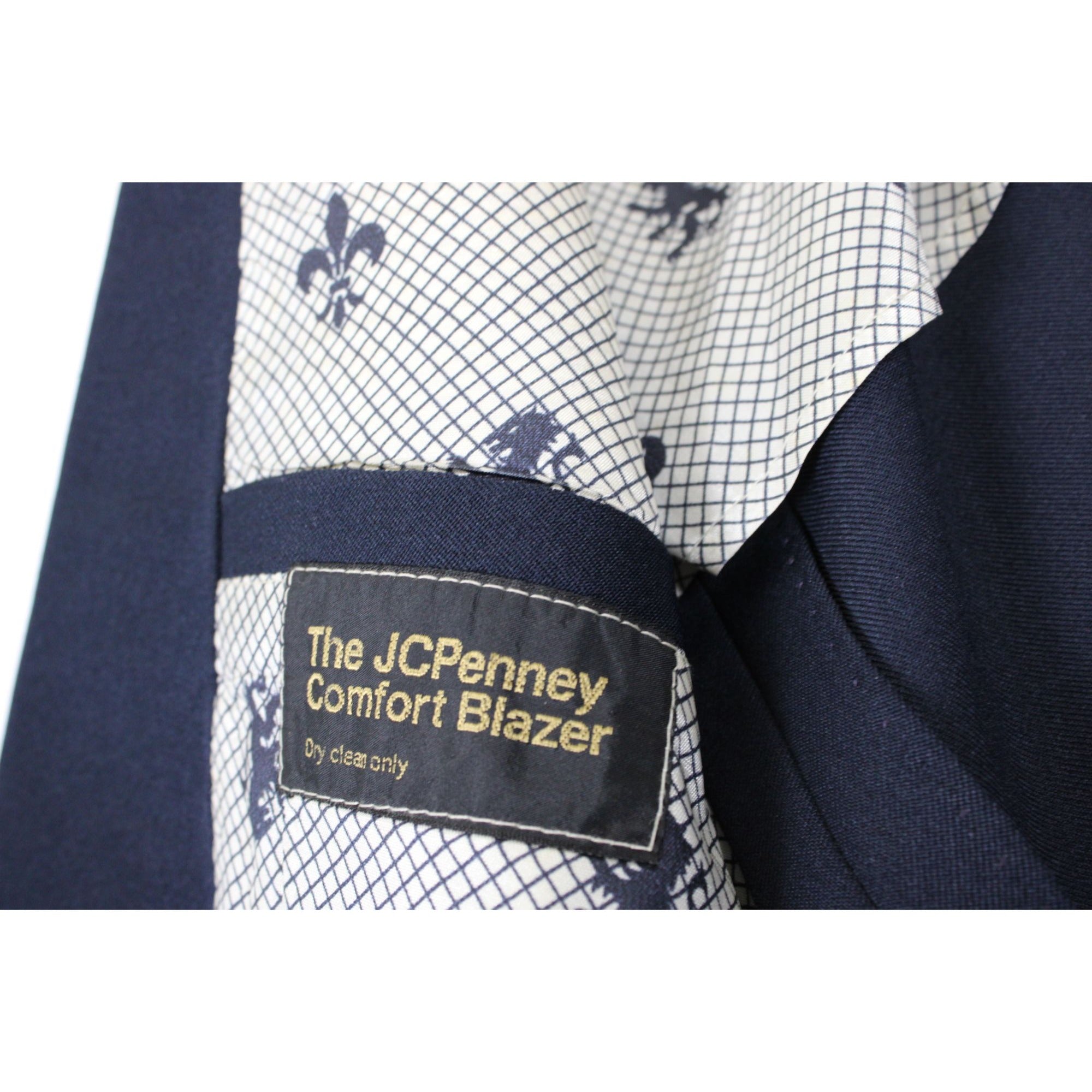 The JCPenney Comfort Blazer Navy Two-Button Classic Fit Jacket Mens