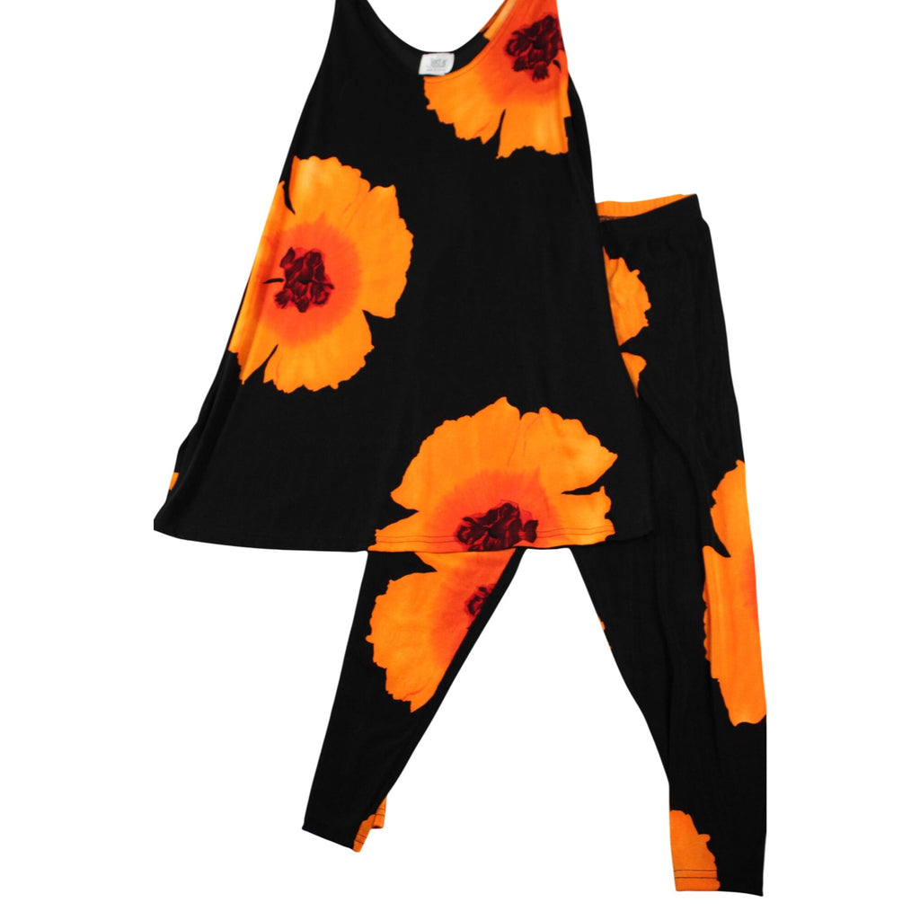 Jostar Womens Floral Top & Leggings Set